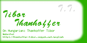 tibor thanhoffer business card